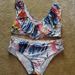 Multi-color Plus Size 2pc Swimsuit